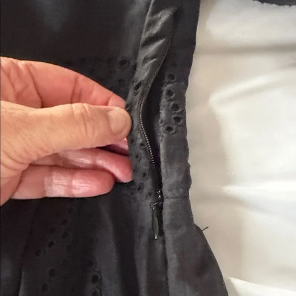 FRAME Black Puff Sleeve Eyelet Dress - Picture 11 of 14